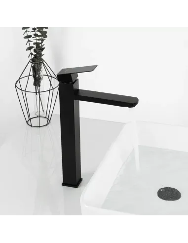Змішувач для умивальника Frap F10802-62 високий, одноважільний, чорний