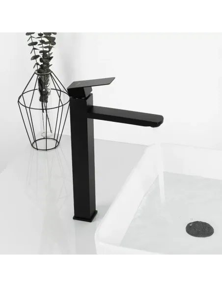 Смеситель для умывальника Frap F10802-62 высокий, однорычажный, черный