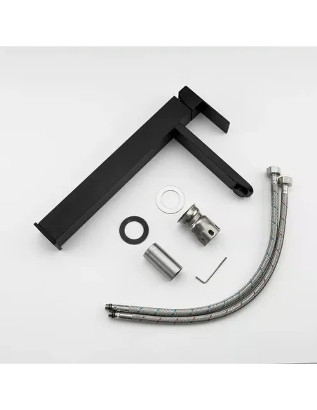 Змішувач для умивальника Frap F10802-62 високий, одноважільний, чорний