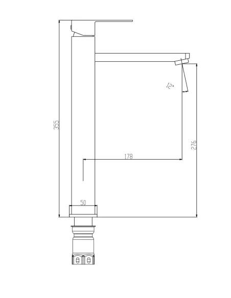 Смеситель для умывальника Frap F10802-62 высокий, однорычажный, черный
