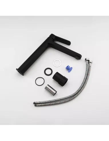 Смеситель для умывальника Frap F1062-2 высокий, однорычажный, черный