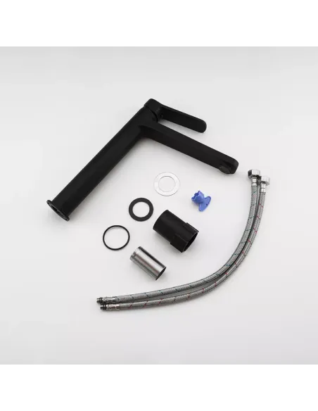 Смеситель для умывальника Frap F1062-2 высокий, однорычажный, черный