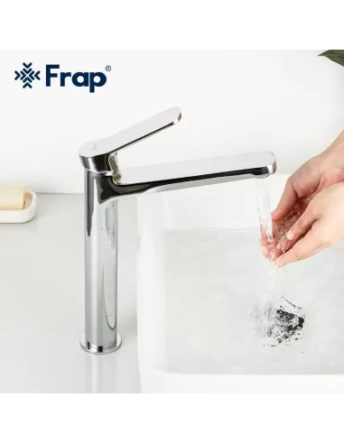 Смеситель для умывальника Frap F1061-2 высокий, однорычажный, хром