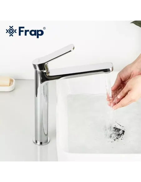 Смеситель для умывальника Frap F1061-2 высокий, однорычажный, хром