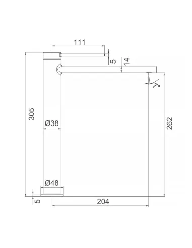 Змішувач для умивальника Frap F1067-62 високий, одноважільний, чорний