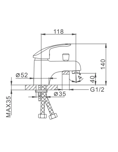 Змішувач на умивальник Frap F1221 з гігієнічним душем