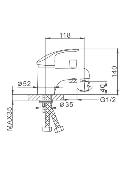 Змішувач на умивальник Frap F1221 з гігієнічним душем