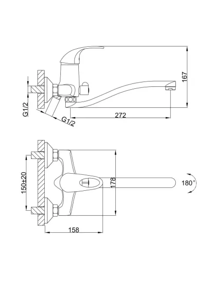 Смеситель для ванны Frap F2203 с душевым набором, хром