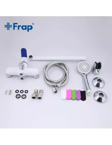 Смеситель для ванны Frap F2234 с душевым набором, белый