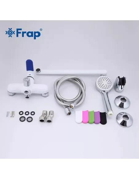 Смеситель для ванны Frap F2234 с душевым набором, белый