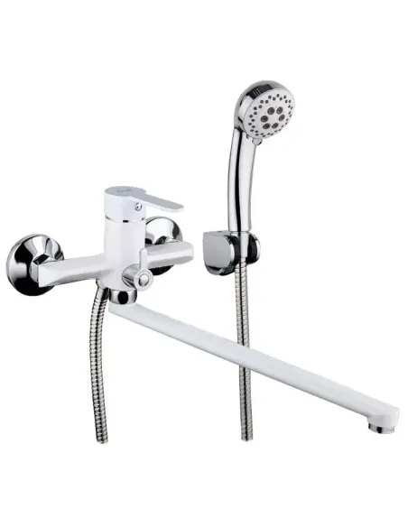 Смеситель для ванны Frap F2241 с душевым набором, белый