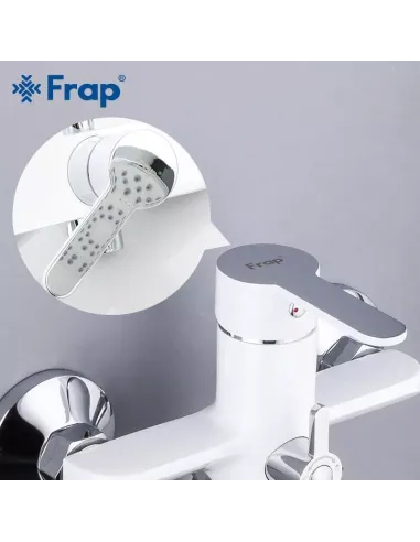 Смеситель для ванны Frap F2241 с душевым набором, белый