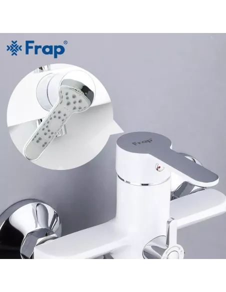 Смеситель для ванны Frap F2241 с душевым набором, белый