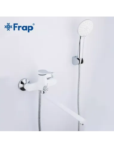 Змішувач для ванни Frap F2245 з душовим набором, білий.