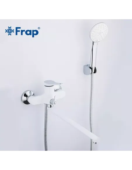 Змішувач для ванни Frap F2245 з душовим набором, білий.
