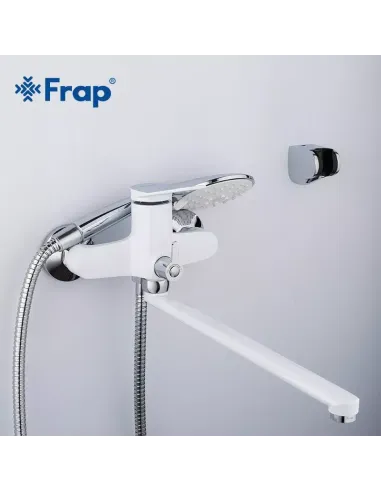 Смеситель для ванны Frap F2245 с душевым набором, белый