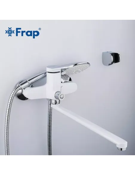 Смеситель для ванны Frap F2245 с душевым набором, белый