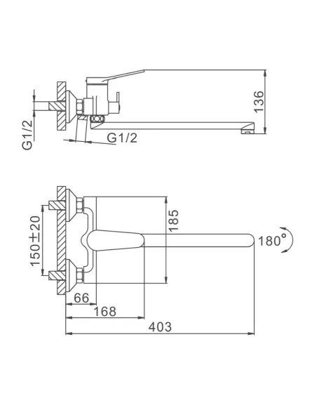 Змішувач для ванни Frap F2245 з душовим набором, білий.
