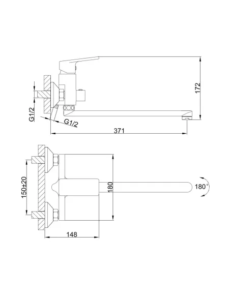 Смеситель для ванны Frap F2246 с душевым набором, хром Смеситель для ванны Frap F2246 с душевым набором, хром