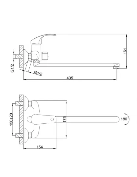 Змішувач для ванни Frap F2236 з душовим набором, хром.