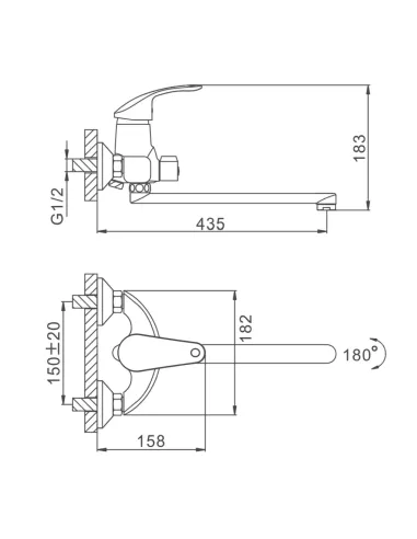 Змішувач для ванни Frap F2221 з душовим набором, хром.