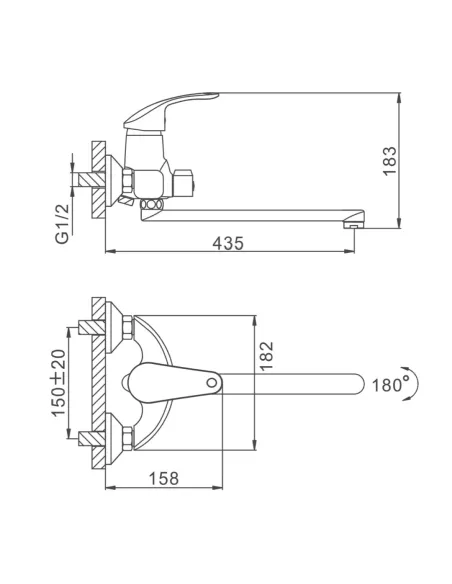 Смеситель для ванны Frap F2221 с душевым набором, хром
