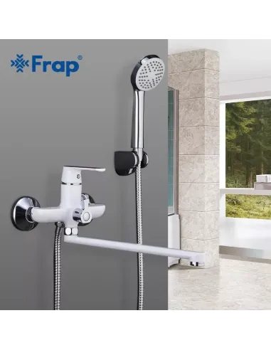 Смеситель для ванны Frap F2231 с душевым набором, белый