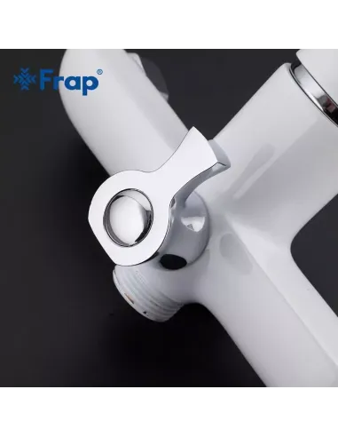 Смеситель для ванны Frap F2231 с душевым набором, белый