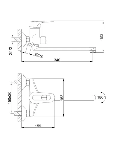 Смеситель для ванны Frap F22004 с душевым набором, хром
