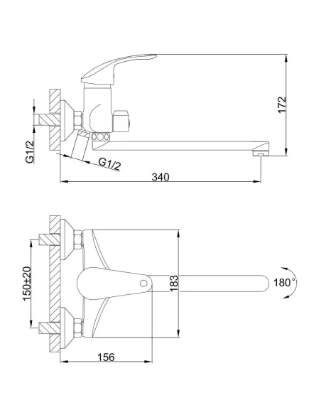 Смеситель для ванны Frap F22021 с душевым набором, хром
