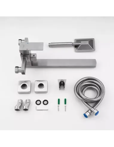 Змішувач для ванни Frap F22802 з душовим набором, нержавіюча сталь.