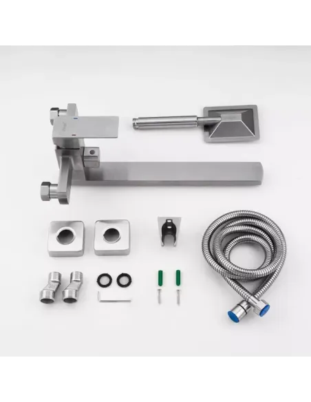 Змішувач для ванни Frap F22802 з душовим набором, нержавіюча сталь.