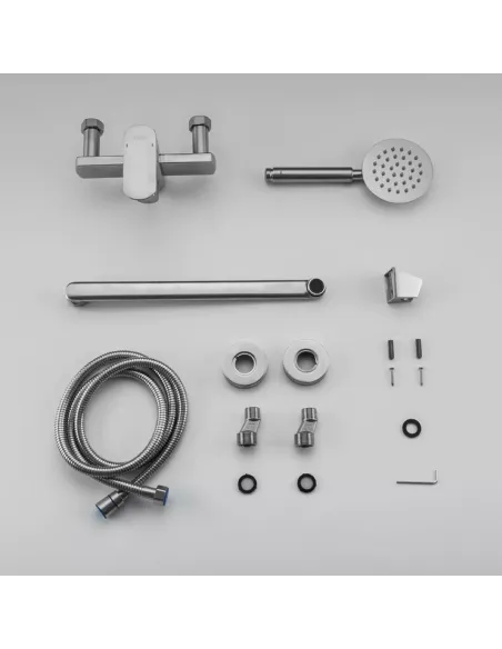 Смеситель для ванны Frap F22805 с душевым набором, нержавеющая сталь Смеситель для ванны Frap F22805 с душевым набором, нержавеющая сталь