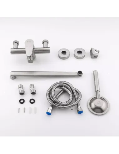 Смеситель для ванны Frap F2248 с душевым набором, нержавеющая сталь