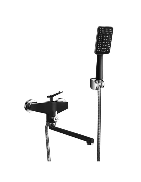 Смеситель для ванны Frap F2257 с душевым набором, черный