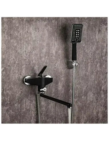 Змішувач для ванни Frap F2257 із душовим набором, чорний.