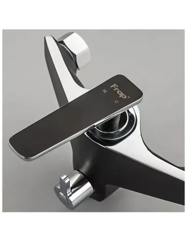 Змішувач для ванни Frap F2257 із душовим набором, чорний.