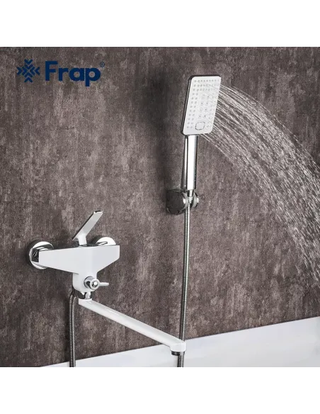 Змішувач для ванни Frap F2258 з душовим набором, білий.