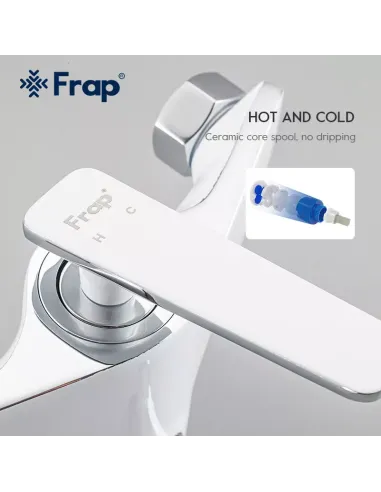 Смеситель для ванны Frap F2258 с душевым набором, белый