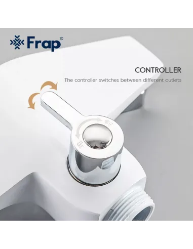 Смеситель для ванны Frap F2258 с душевым набором, белый