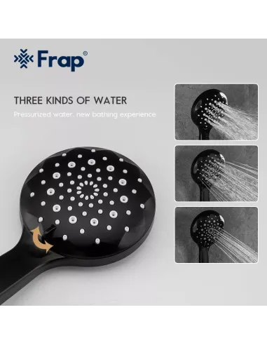 Змішувач для ванни Frap F2249-6 з душовим набором, чорний.