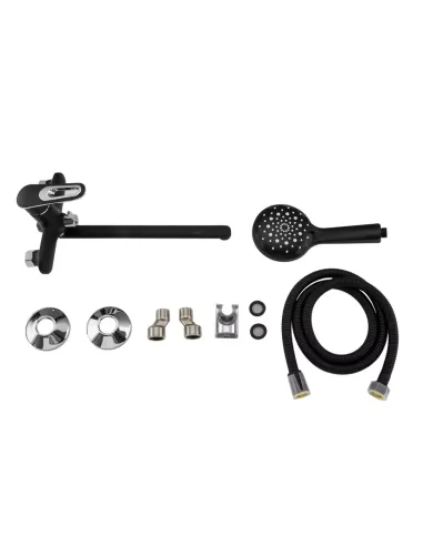 Змішувач для ванни Frap F2249-6 з душовим набором, чорний.