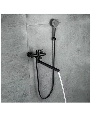 Змішувач для ванни Frap F22801-6 із душовим набором, чорний.