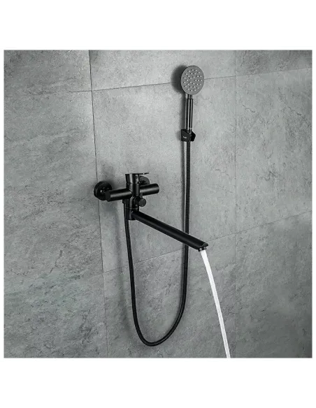 Смеситель для ванны Frap F22801-6 с душевым набором, черный