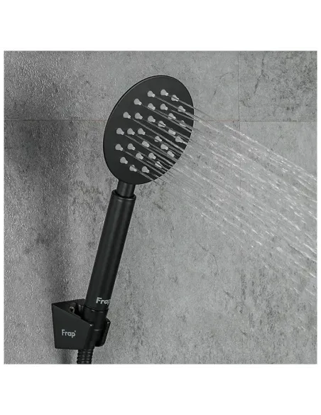 Змішувач для ванни Frap F22801-6 із душовим набором, чорний.