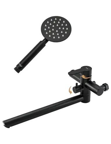 Смеситель для ванны Frap F22801-6 с душевым набором, черный