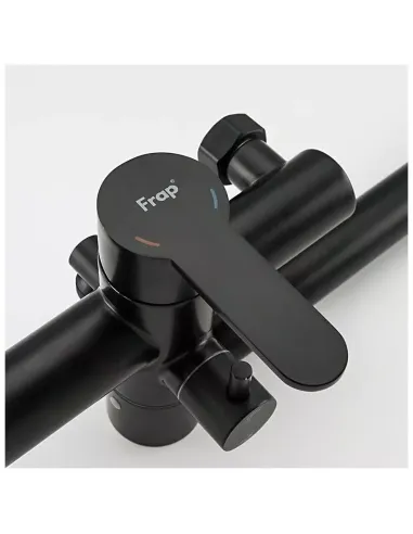 Змішувач для ванни Frap F22801-6 із душовим набором, чорний.