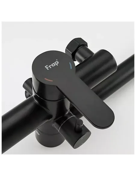 Змішувач для ванни Frap F22801-6 із душовим набором, чорний.