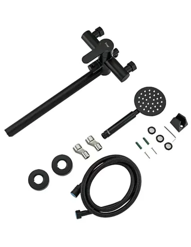 Змішувач для ванни Frap F22801-6 із душовим набором, чорний.