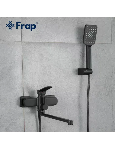 Смеситель для ванны Frap F2262 с душевым набором, черный